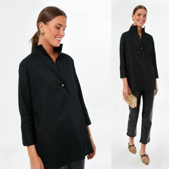 Tuckernuck Tops - Tuckernuck | NEW Black Willow Three-quarter Sleeve High-low Hem Blouse Size XS